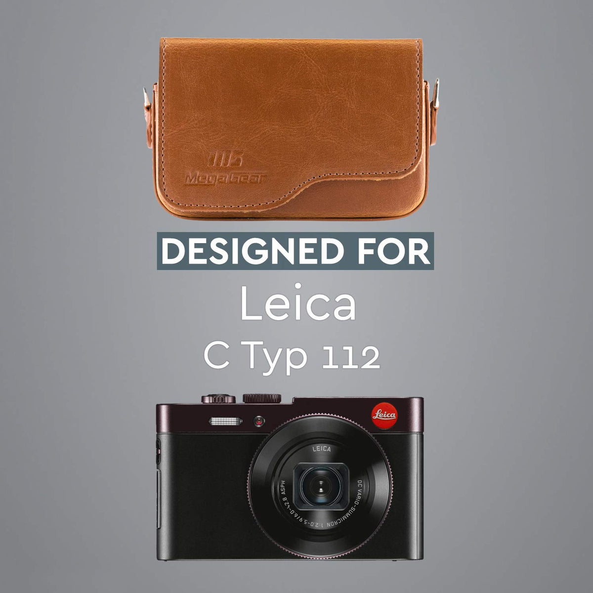 MegaGear Estuche de Cuero, con Correa Compatible con Leica C Typ 112