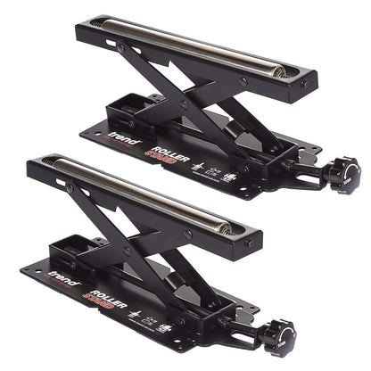 Trend Juego de 2 soportes de rodillos ajustables para sierras tronzadoras, rodillo con rodamiento de bolas, altura ajustable, modelo R/STAND/A/2 - 2 piezas
