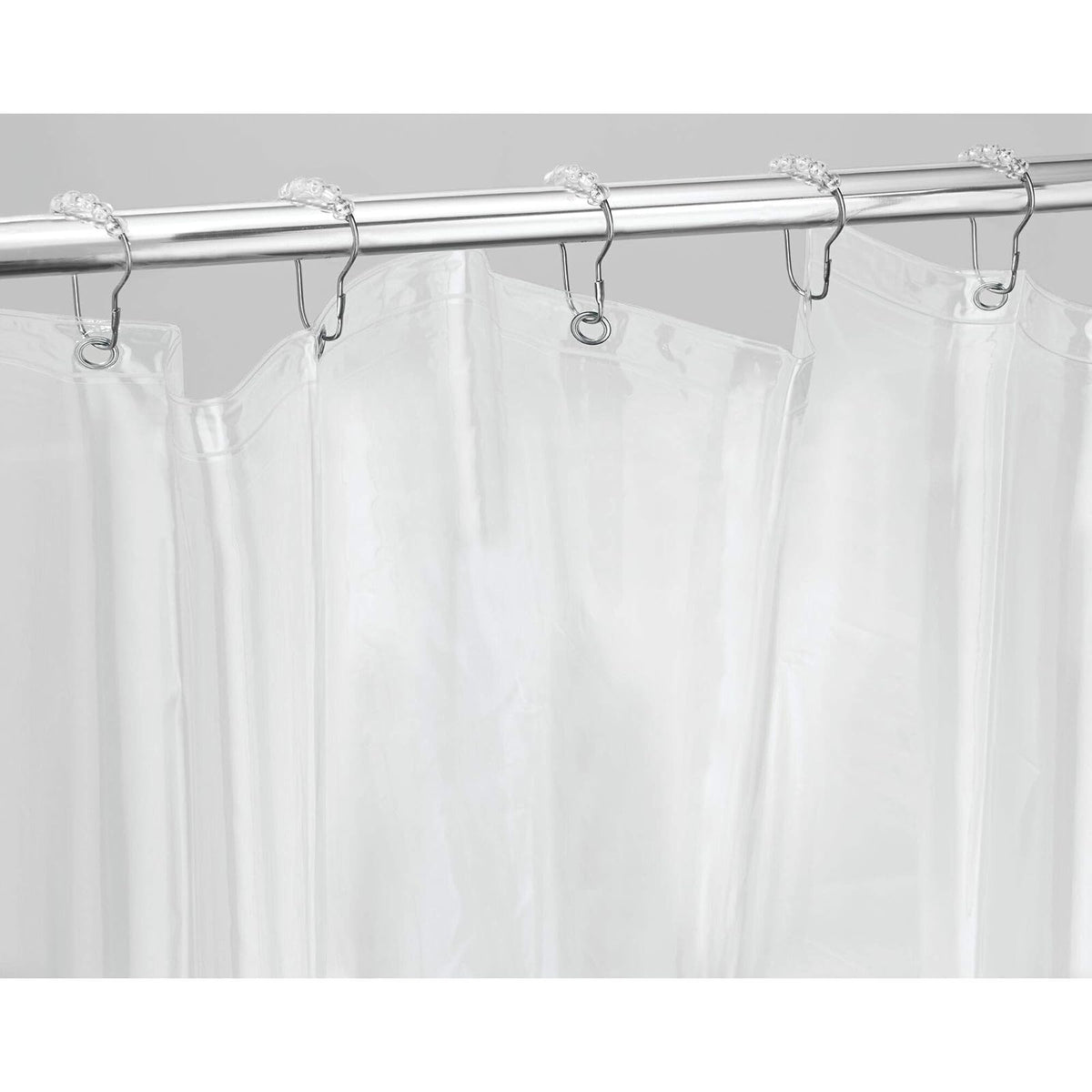 InterDesign - Cortina de Baño de Vinil, Transparente, 72 x 72 (183 cm x 183 cm)