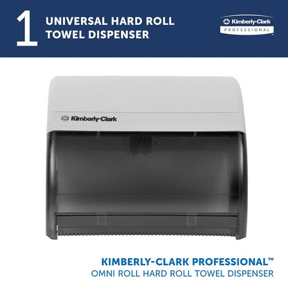 Kimberly-Clark Professional™ Omni - Dispensador de toallas de rollo duro (09746), color negro, para toallas de rollo de núcleo de 1.5 pulgadas, dispensador compacto, 10.5 x 10 x 10 pulgadas (cantidad 1)