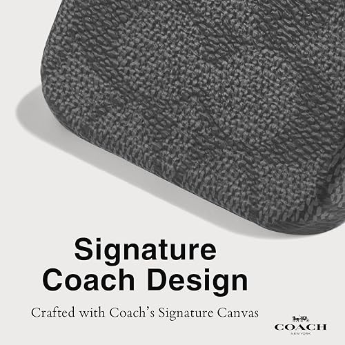 Coach Funda Delgada de Lona para iPhone 16 Pro MAX - Signature Charcoal