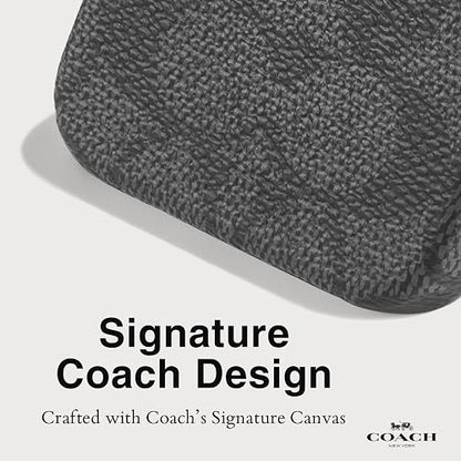 Coach Funda Delgada de Lona para iPhone 16 Pro MAX - Signature Charcoal
