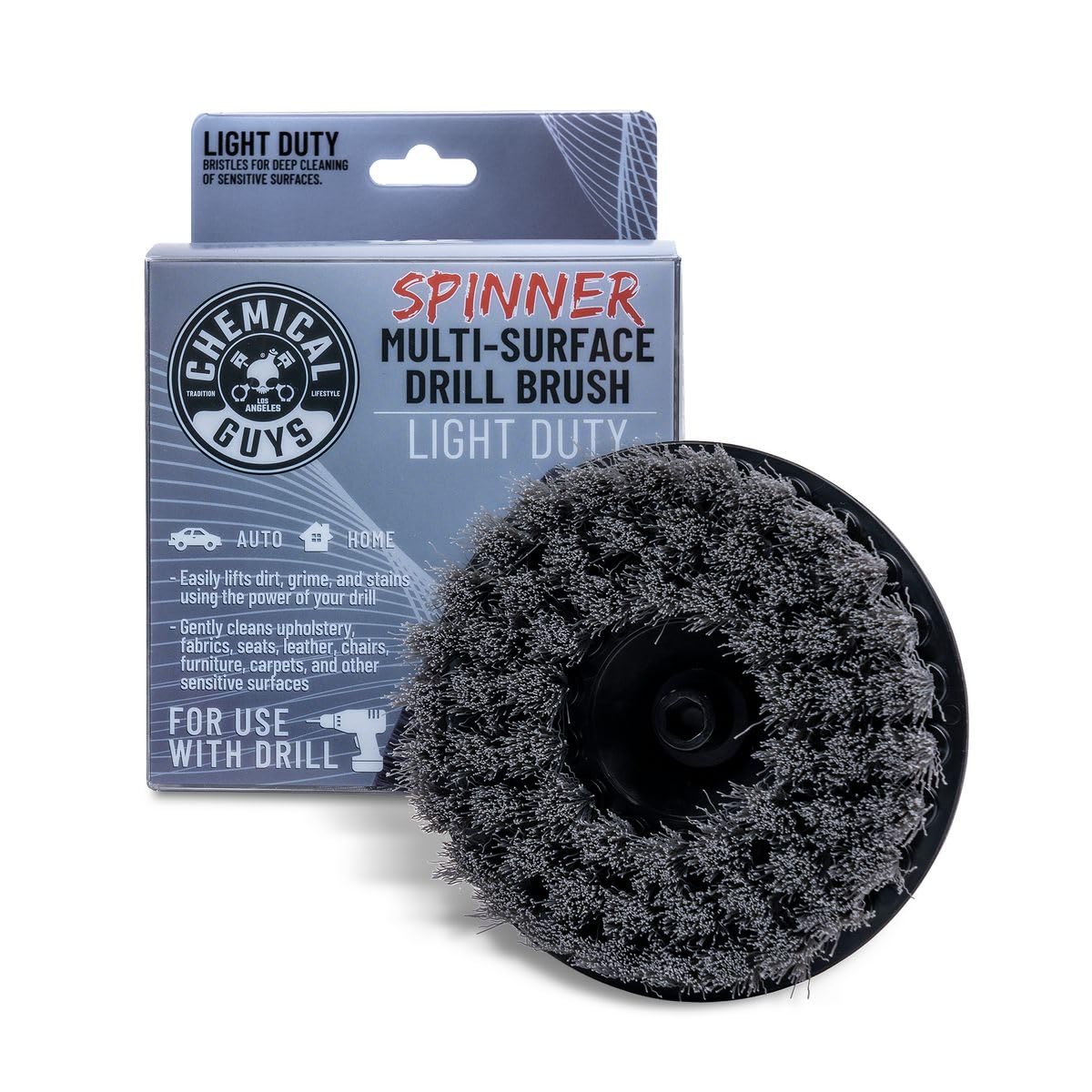 Chemical Guys ACC506 Accesorio de Cepillo Giratorio Multisuperficie para Taladro Estándar, Gris