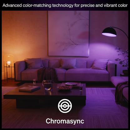 Philips Hue foco LED inteligente A19, color blanco y ambiente de color, base E26, 10,5 W, luz de espectro completo 1000K-20000K, 1100 lúmenes, regulable, compatible con Alexa, Google, Apple Home, 4