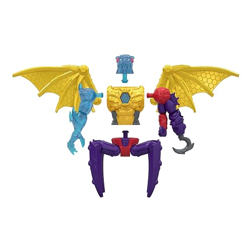 MRBEAST Lab - Paquete múltiple de híbridos, revelan Diferentes Piezas híbridas para Crear 2 Cifras de acción de Mezcla y combinación, además de Partes del dragón Dorado Panther, Combinaciones de