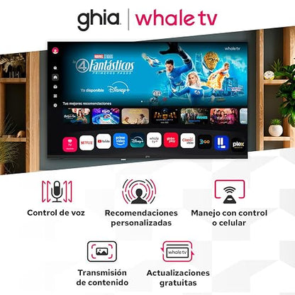 Televisión Pantalla 32 Pulgadas GHIA Smart TV DLED HD Color Negro Modelo G32W25