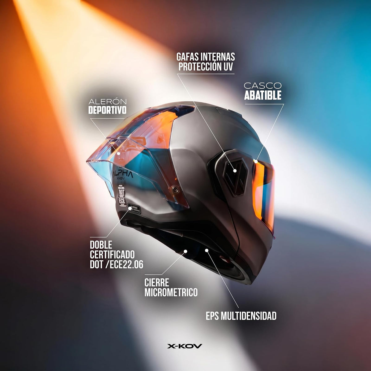 X-KOV Casco Alpha Gris Mate L