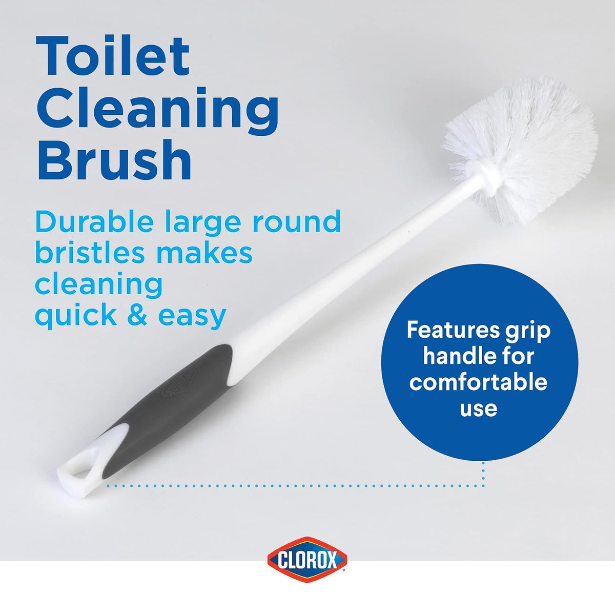 Clorox - Juego de 2 cepillos de inodoro y émbolo con organizador de almacenamiento, émbolo de inodoro para baño, organizador y almacenamiento, accesorios de baño, desatascador de inodoro, cepillo para