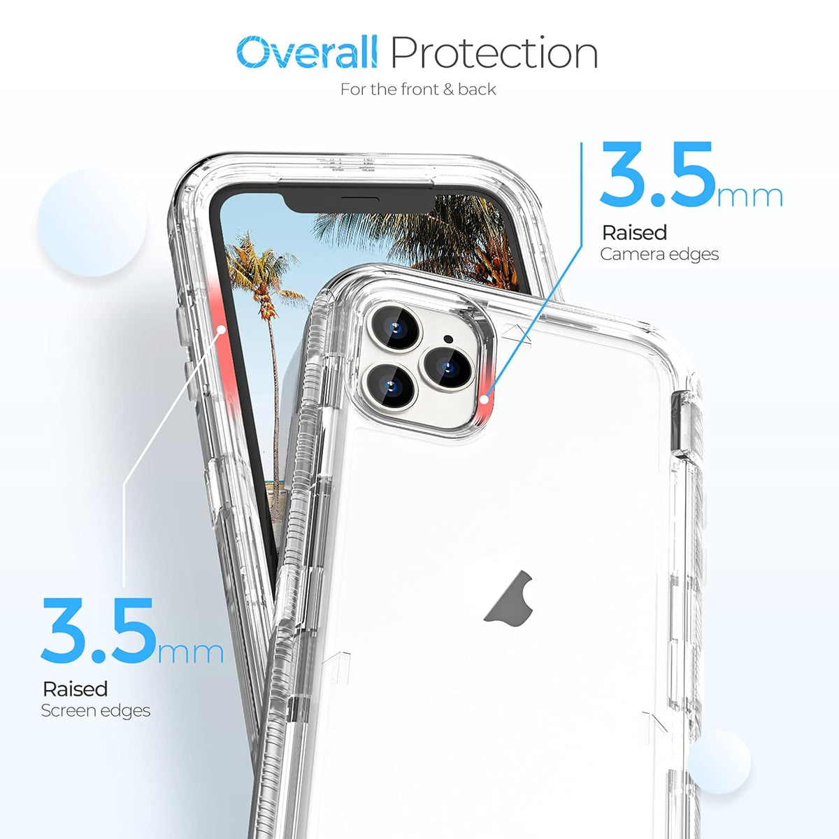 ORIbox - Funda Compatible con iPhone 13 Pro, Resistente a los Golpes, anticaídas, Transparente