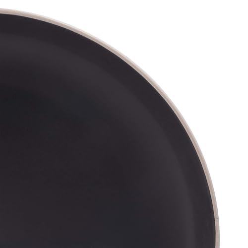 Gibson Home - Vajilla Rockaway redonda de cerámica, servicio para 4 (12 piezas), color negro