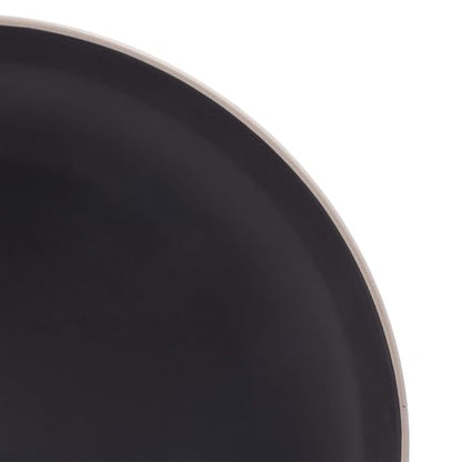 Gibson Home - Vajilla Rockaway redonda de cerámica, servicio para 4 (12 piezas), color negro