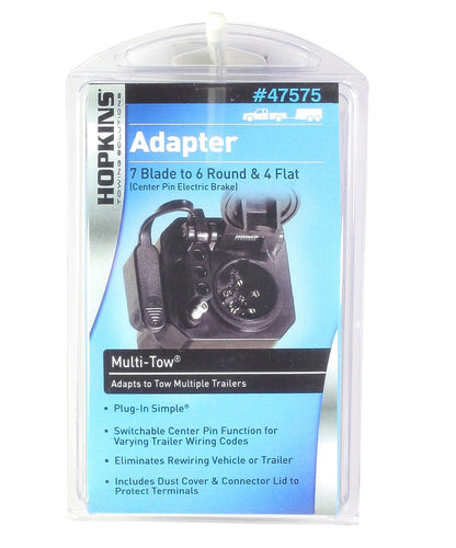 Hopkins Towing Solutions 47575 Multi-Tow adaptador de 7 hojas a 6 redondas y 4 planas