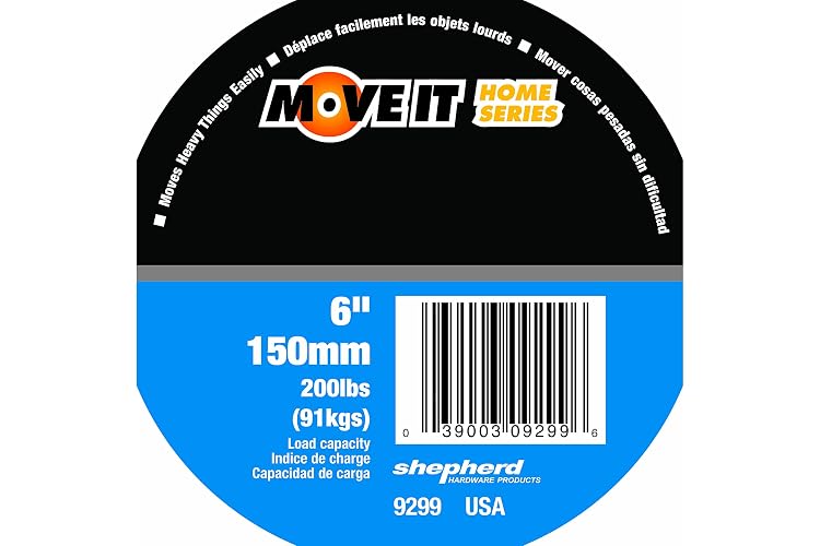 Move-It 9299 6-Inch Steel Tri-Dolly, 200-lb Load Capacity