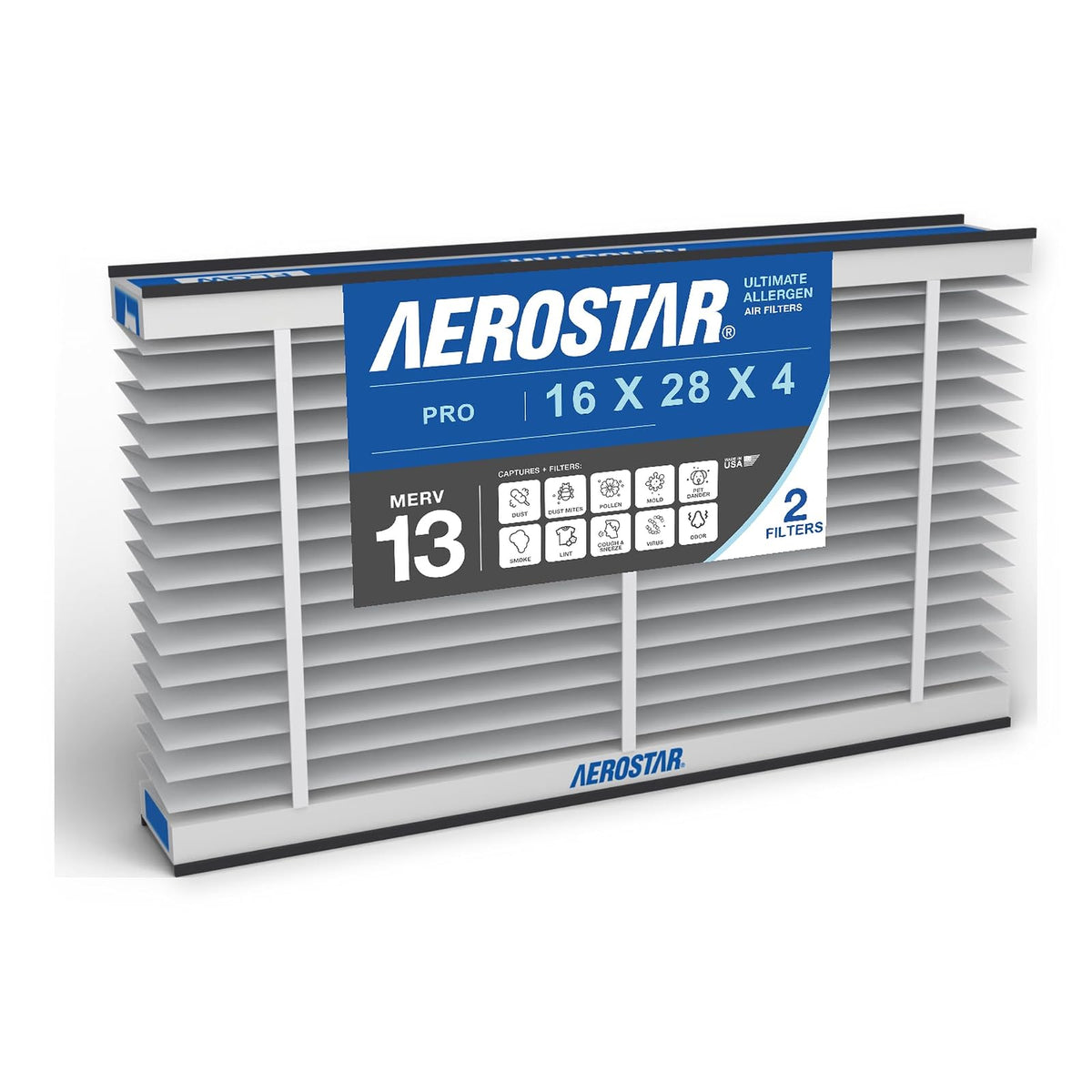 Aerostar Filtro MERV 13 Plegable para Aprilaire 413, Paquete de 2