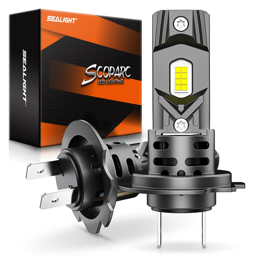 SEALIGHT Focos LED H7 Antiniebla 6500 K Blanco, 60,000 lm, sin Adaptador, Paquete de 2