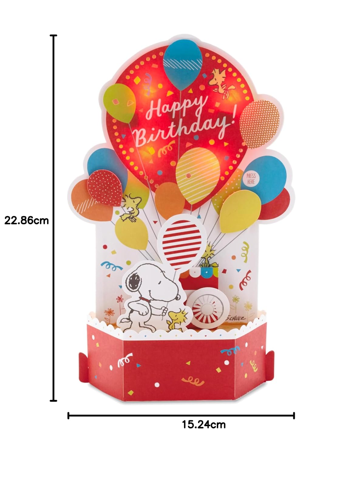 Hallmark - Tarjeta de felicitación de cumpleaños con música (globos de cumpleaños, diseño de cacahuetes)