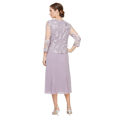 Alex Evenings Vestido Largo de Lado Grande con Chamarra Bolero Vestido para Ocaciones Especiales para Mujer