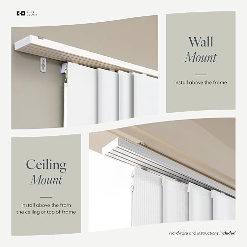 CHICOLOGY - Persianas para Puertas correderas de Vidrio, persianas Verticales para Puertas de Patio, Divisor de habitación, Color Blanco Skyrise (filtrado de luz) Ancho 46-86 x Alto 0-96 Pulgadas