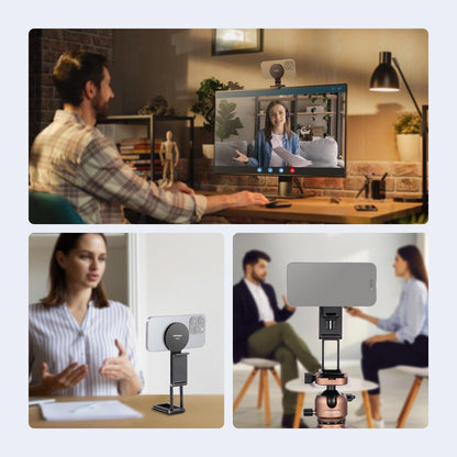 NEEWER Soporte de Cámara Continuidad para Monitor Escritorio,Soporte Magnético Triple Plegable Camera Webcam con Base Tipo Arca,Compatible con MagSafe iPhone iMac Escritorio Mac Portátil Samsung,SP08
