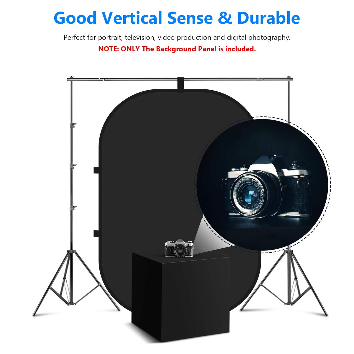 NEEWER Chromakey Backdrops, Double Sided Negro Screen y Blanco Screen | 2 in 1, Plegable Reversible , para Fotografía, Gaming y Streaming en Vivo, 5'×6.6'/1.5m×2m, Negro/Blanco