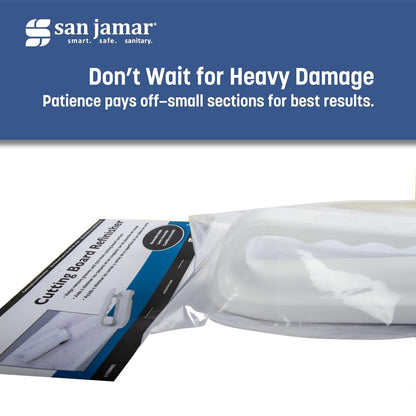 San Jamar - Tabla de cortar con mango ranurado para cocina y restaurantes, plástico, 6.5 x 2.5 pulgadas, color blanco