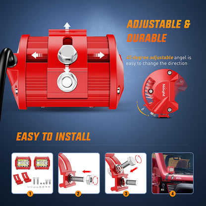 Nilight ZH801 Barra de Luz LED de 4 Pulgadas Triple Hilera 60 W con Kit de Cableado, Antiniebla y Trabajo Todoterreno, para Camión/SUV/ATV/UTV, 2 Años