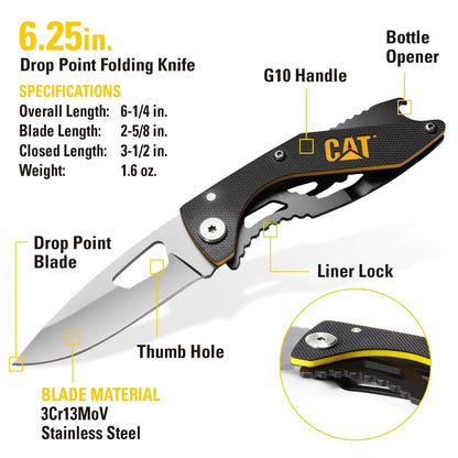 Cat 240125 - Juego de 3 herramientas multiherramienta, cuchillo y llavero multiherramienta 9 en 1
