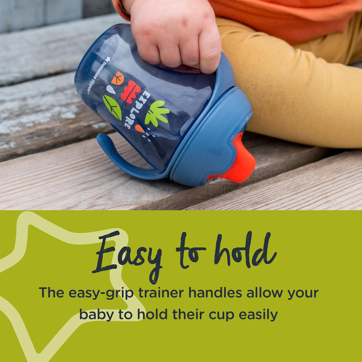 Tommee Tippee Sippee Trainer Cup with Handles, Water Bottle for Toddlers, Spill-Proof, BPA Free, 8oz, 7m+, Pack of 3