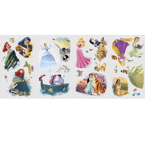 RoomMates Disney Princess Dream Big Peel And Stick - Vinilo decorativo para pared, multicolor
