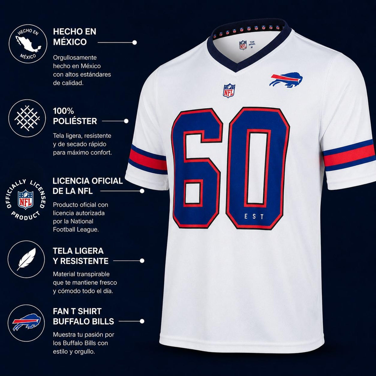NFL Fan T-Shirt Buffalo Bills Blanco para Hombre