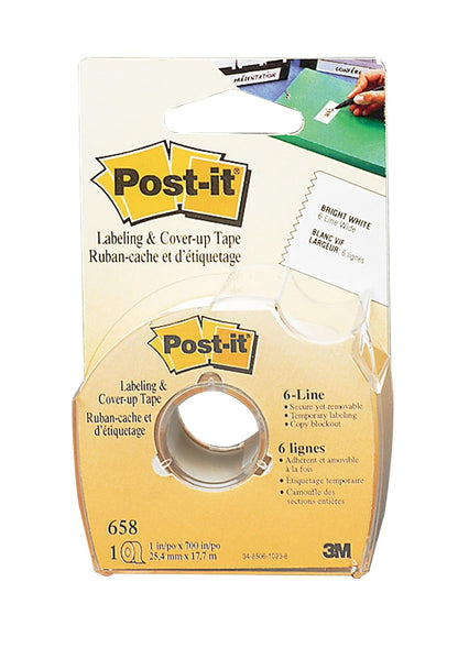 Post-it® Labeling Tape 695, 2 Inches x 36 Yards, White | Gran fabricante de etiquetas para crear etiquetas para tarros de especias y diarios