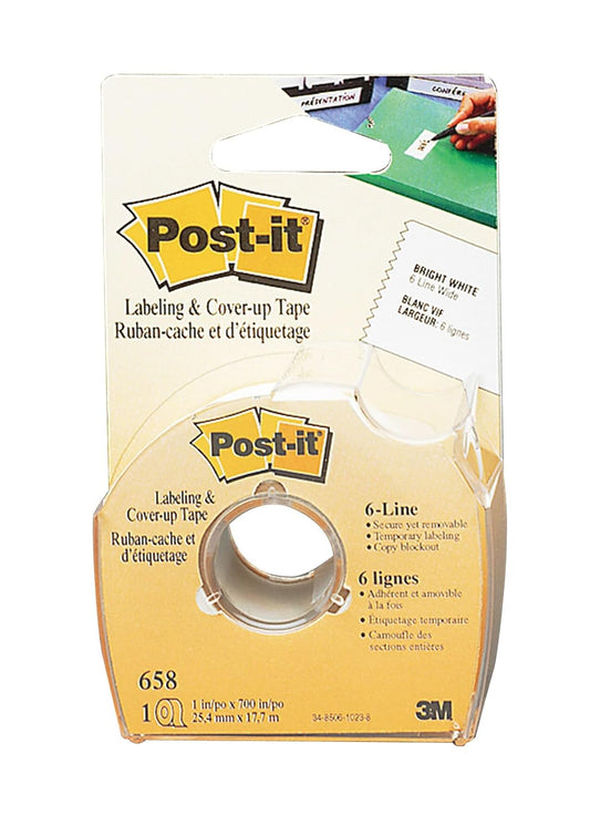 Post-it® Labeling Tape 695, 2 Inches x 36 Yards, White | Gran fabricante de etiquetas para crear etiquetas para tarros de especias y diarios