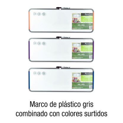 Quartet Pizarrón Magnético Borrado en Seco Marco Plástico 21 x 58 cm MX05342AST