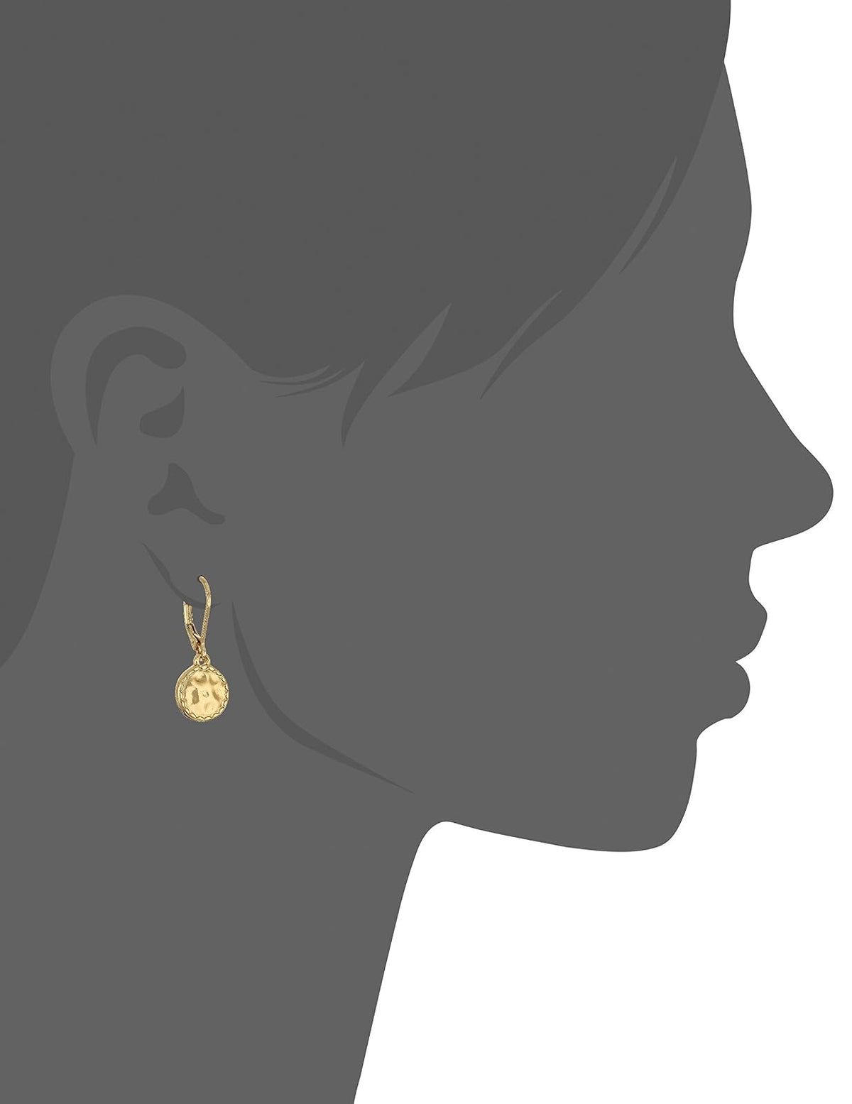 Napier Classics Arete de Gota Disco Metal Martillado Dorado