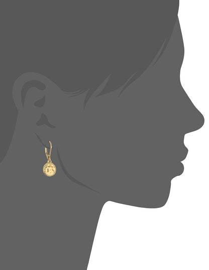 Napier Classics Arete de Gota Disco Metal Martillado Dorado