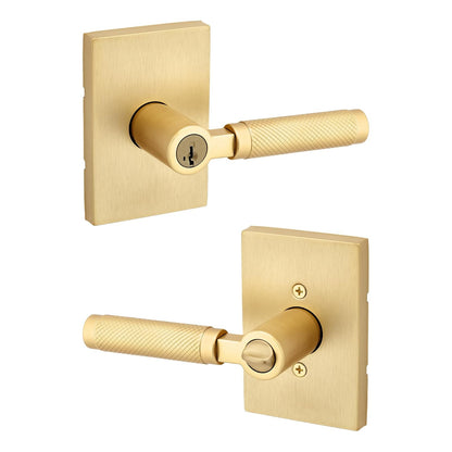 Kwikset Prava Manija para Puerta, Moleteada, Varios Acabados - latón satinado - Entrada