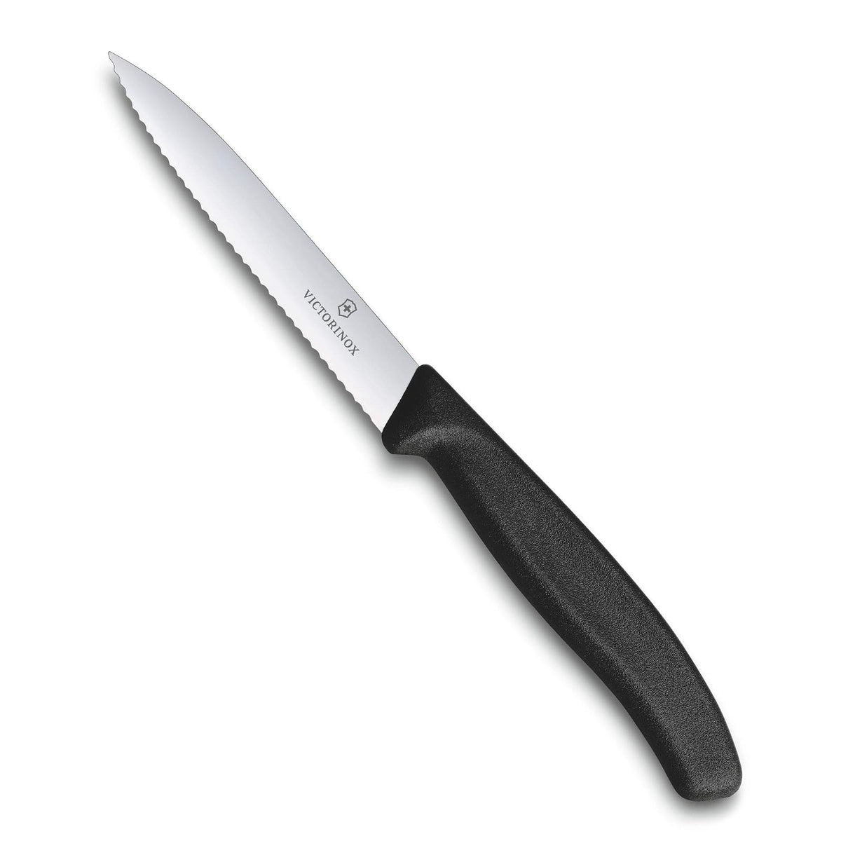 Victorinox Cuchillo Mondador Dentado, Swiss Classic, 10 Cm Negro