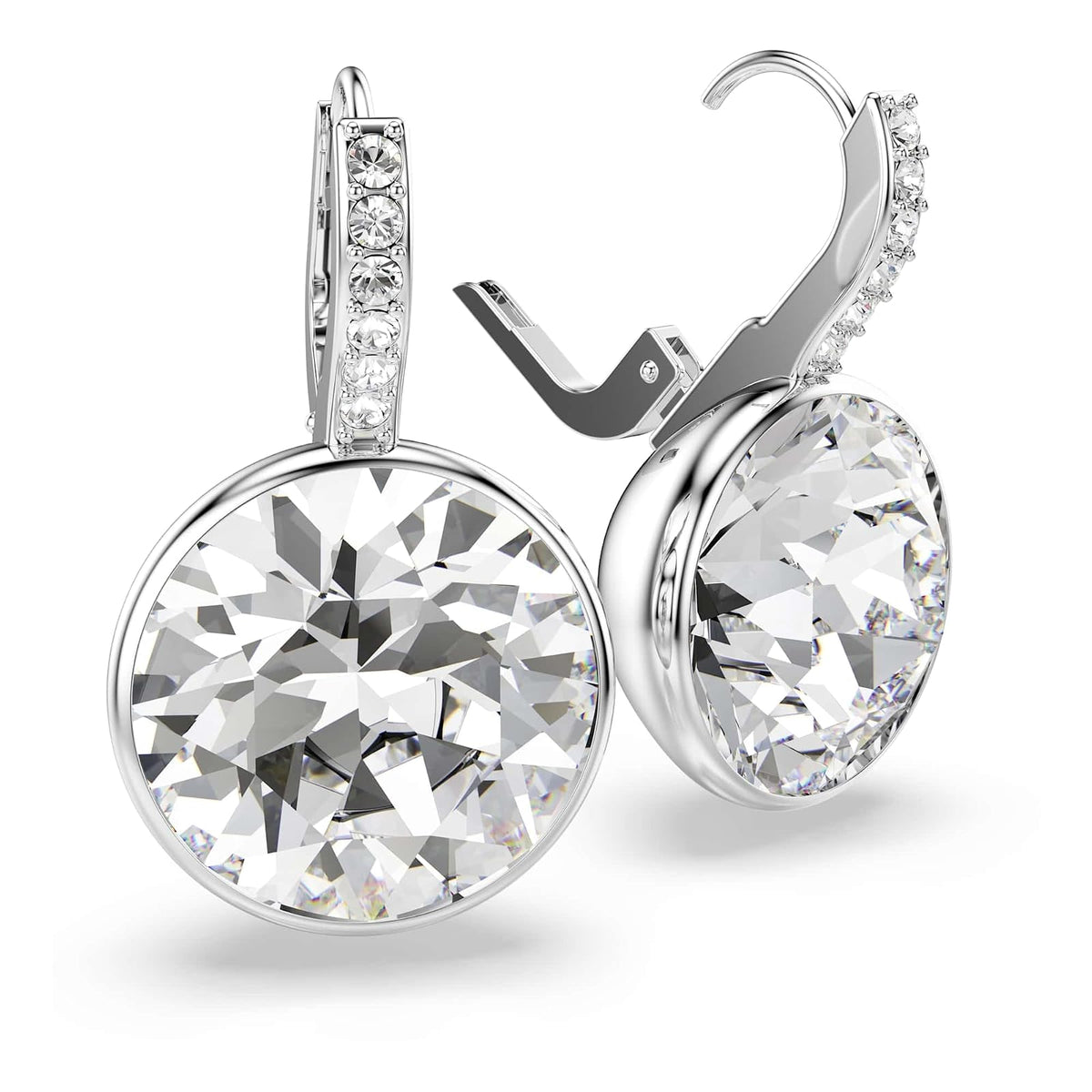 Swarovski Millenia Kollektion Tropfenohrringe, Rundschliff, Weiß, Rhodiniert