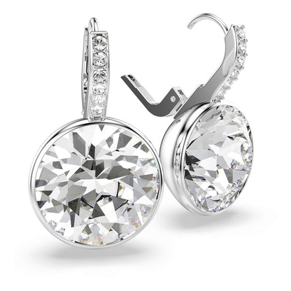 Swarovski Millenia Kollektion Tropfenohrringe, Rundschliff, Weiß, Rhodiniert