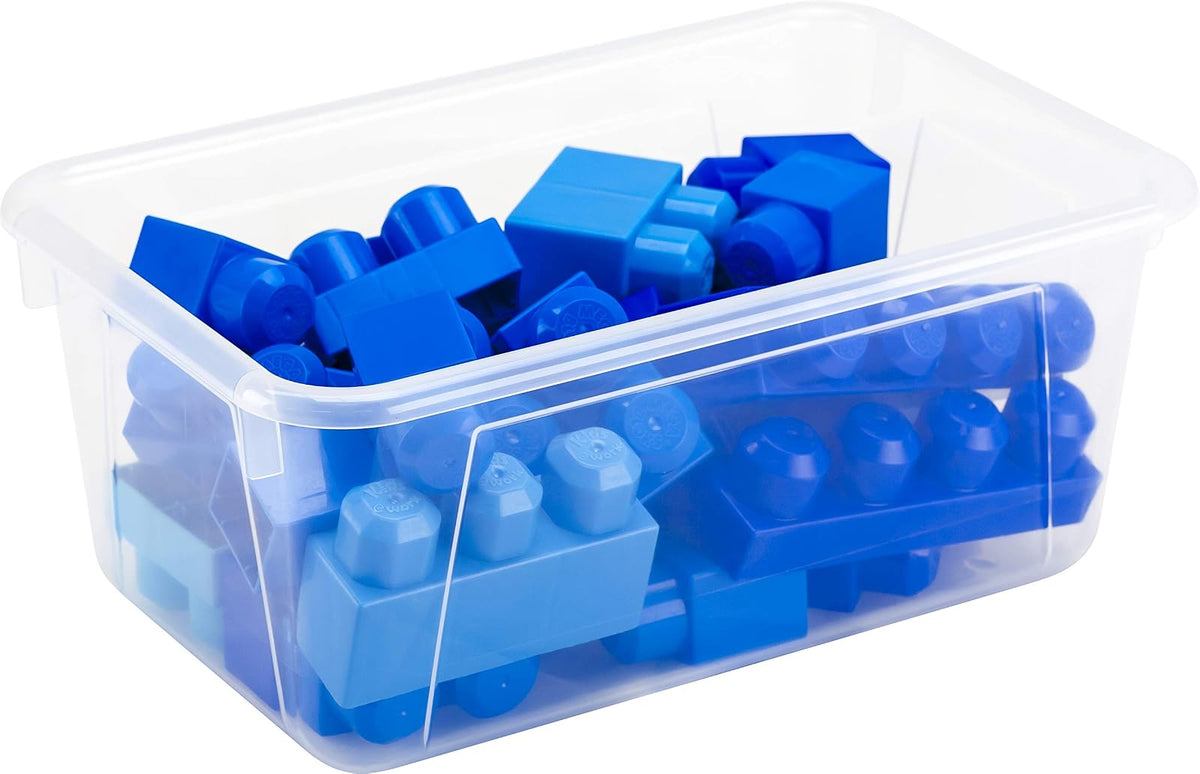 Storex Contenedores pequeños de almacenamiento de plástico para aula, 12.2 x 7.8 x 5.1 pulgadas, translúcidos, paquete de 5 (62461A05C)