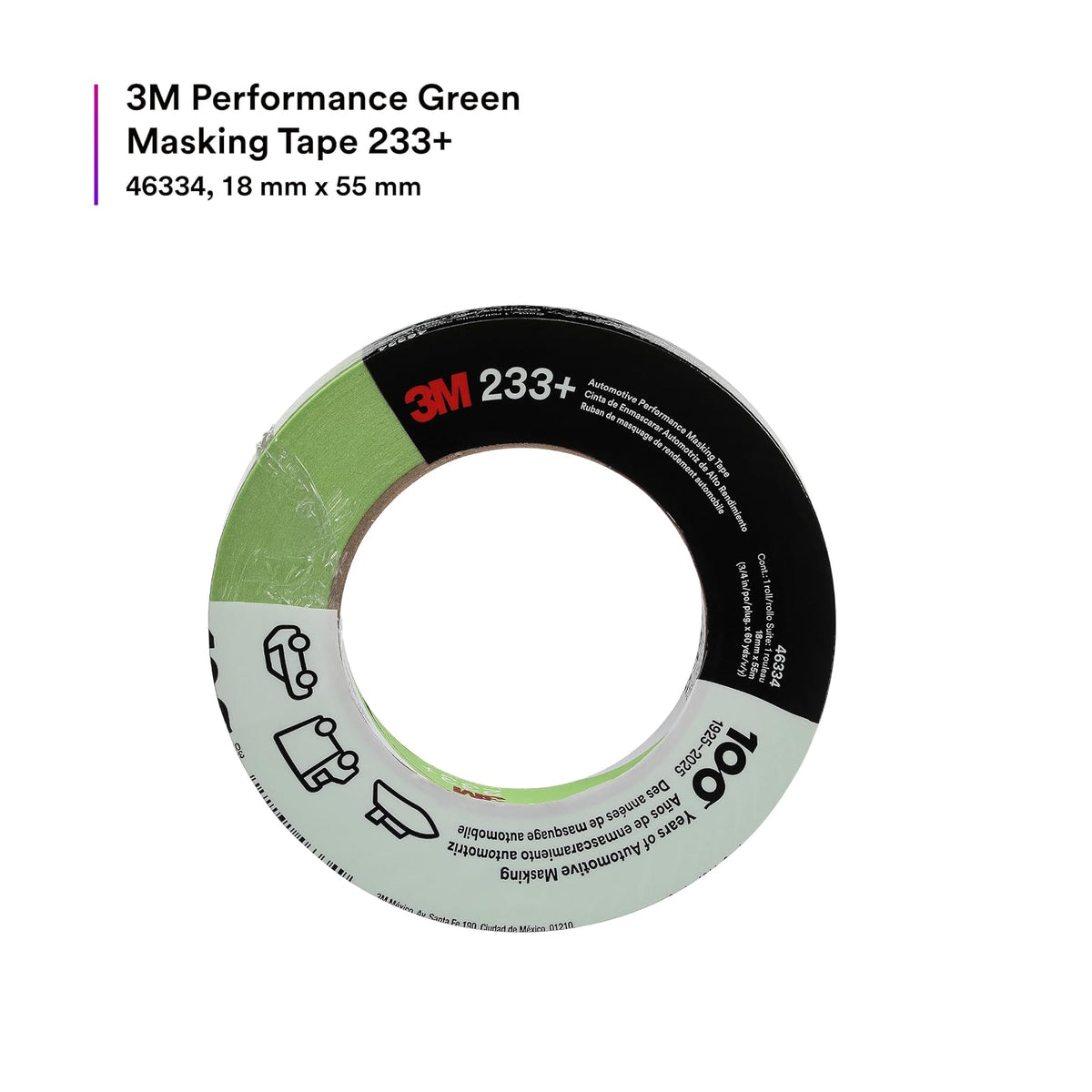 3M 233+ Masking tape .018 X 55 M3/4" ancho NP 26334