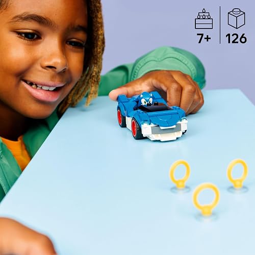 LEGO Sonic The Hedgehog Sonic: Speedster Lightning – Juguete de Construcción de Auto de Carreras – Vehículo con Minifigura de Sonic para Niños y Niñas de 7 Años o Más – 77117