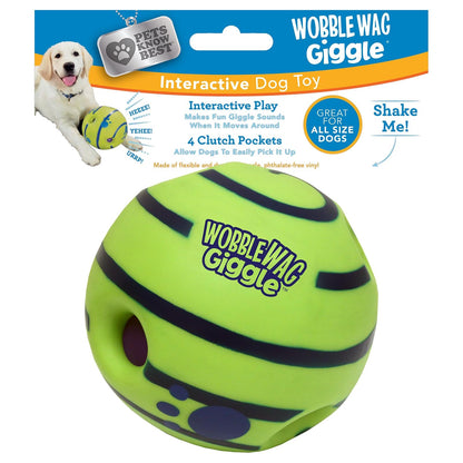 Wobble Wag Giggle Pelota Interactiva para Perro, con Sonido de Risa - Original - Pelota