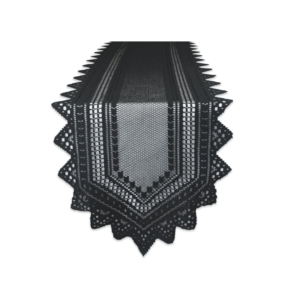 DII Camino de Mesa de Encaje para Halloween - Negro - 182.9 x 35.6 cm (Corredor)