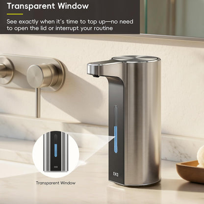EKO Aroma Pro Dispensador automático de jabón líquido sin Contacto de 14 onzas, dispensador de jabón Recargable de Manos y Platos para baño y Fregadero de Cocina, Impermeable, Control de Volumen