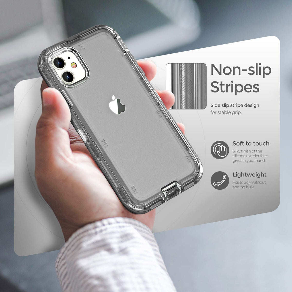 ORIbox - Funda Compatible con iPhone 11, Resistente a los Golpes, anticaídas, Transparente