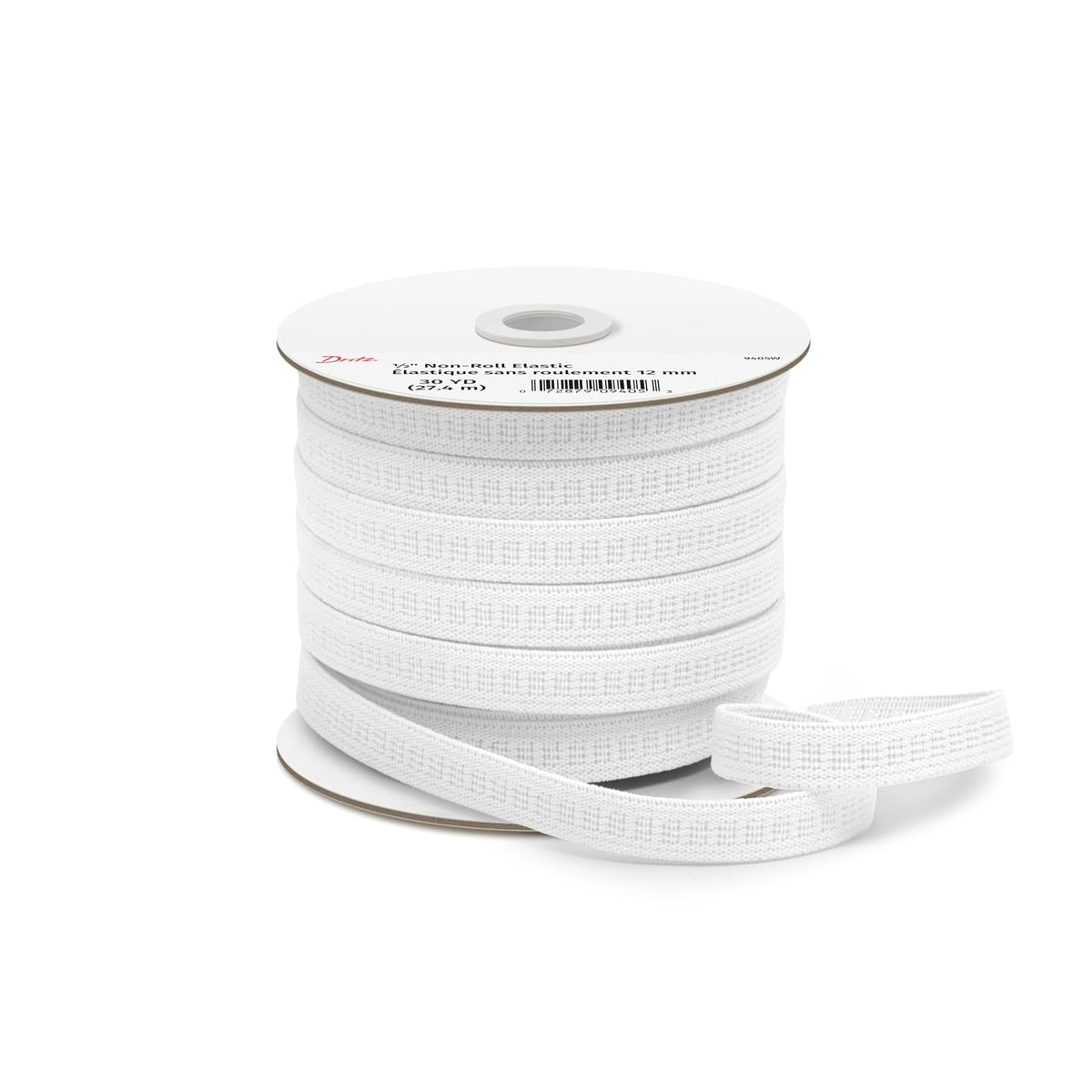 Dritz 9405W Tejido elástico, Blanco, 1/2 Pulgadas por 30 Yardas