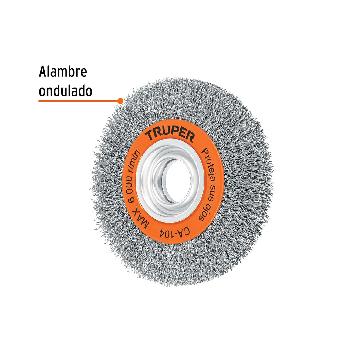 Truper CA-104, Carda para esmeril, de alambre ondulado 6", calibre 0.35 mm, espesor 3/4"
