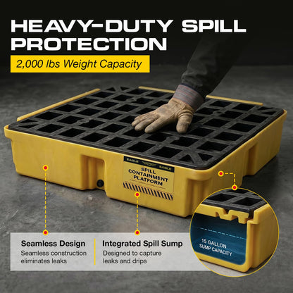 Eagle Plataforma Modular para Derrames con Drenaje 26.2 x 26 x 6.5 pulgadas Amarillo