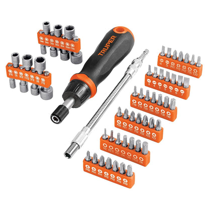 Truper JDM-58, Desarmador tipo matraca con 42 puntas y 14 dados